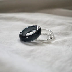 black ダブルガラス リング glass ring 1枚目の画像