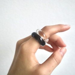 black ダブルガラス リング glass ring 3枚目の画像