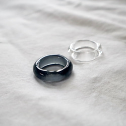 black ダブルガラス リング glass ring 5枚目の画像