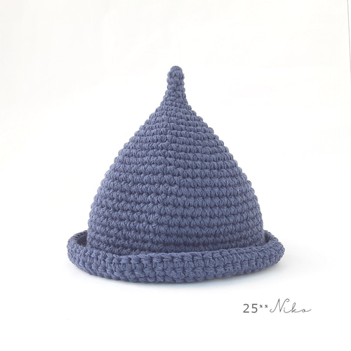 1点限り【44〜46cm】＊コットン どんぐりハット どんぐり帽子 とんがり 