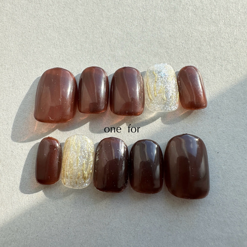 チョコブラウン ネイルチップ チョコレートブラウン/ネイル/上品/華やか/シンプル/綺麗/ジェル