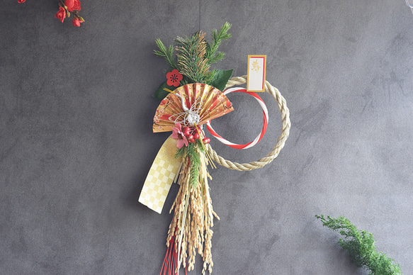 2～3日で発送】 天高く舞い福を呼ぶ鶴 正月飾り しめ縄 お正月 お正月