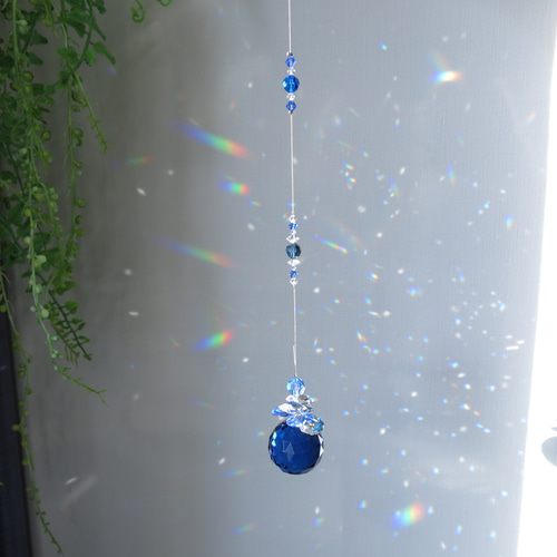 レア】ダークサファイア スワロフスキーサンキャッチャー クリスタル