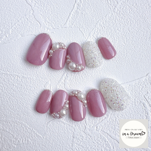 ネイルチップ フレンチ 薔薇 ピクシー ネイビー ネイルチップ フレンチ