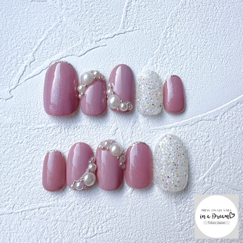 ネイルチップ フレンチ 薔薇 ピクシー ネイビー d96c5e0bbc876beb07a369f94ece74