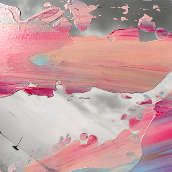 【海景】藝術-粉紅單色木框原畫（A-#42） 第6張的照片