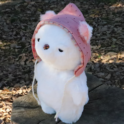 猫のぬいぐるみ 帽子と眼鏡付き うさみみ帽子のごーぐるにゃんこ 羊毛フェルト ぶさかわねこ