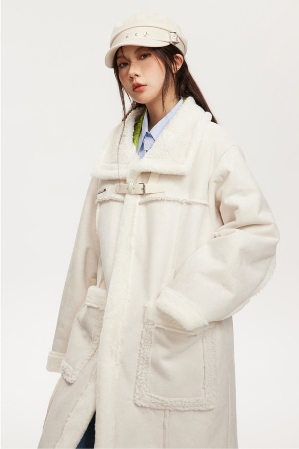 冬のレトロで高級感のある子羊の毛皮のコート綿服のロングコート  20.-1317 12枚目の画像