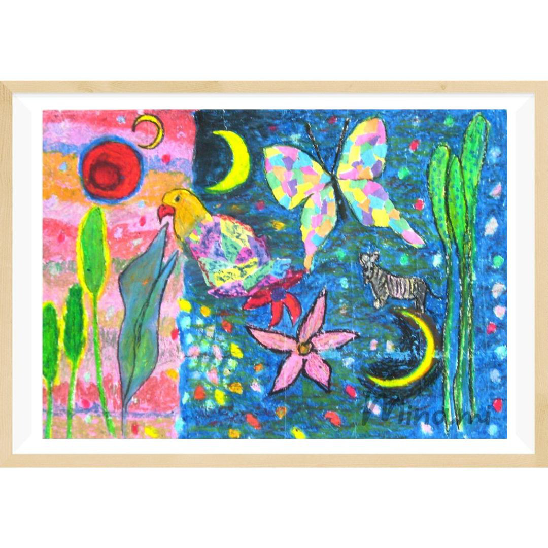 作品保証書付き ジョルジェ・ラポルト リトグラフ 大型額装絵画 波の三重奏