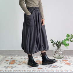 バルーンウールスカート/ブラック/遠州織物 3枚目の画像
