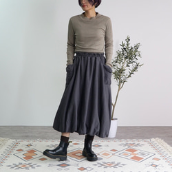 バルーンウールスカート/ブラック/遠州織物 2枚目の画像