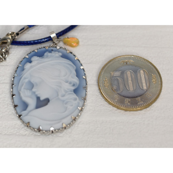 ж天然石ストーンカメオデザインネックレス46㎝　11 7枚目の画像