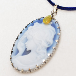 ж天然石ストーンカメオデザインネックレス46㎝　11 2枚目の画像