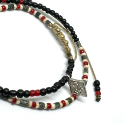 【BG】Buffalo bone&White hearts 2wrap bracelet〈BG23B0003〉 1枚目の画像