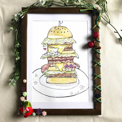 【３】ハンバーガー【アートフレーム】 1枚目の画像