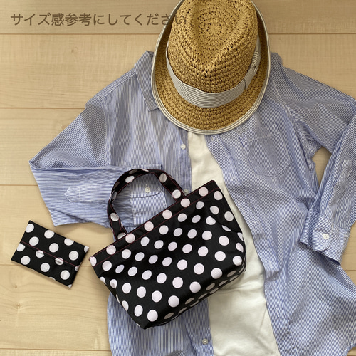 雨の日もOK！ ホワイトダルメシアン柄ラミネートミニトートバッグ