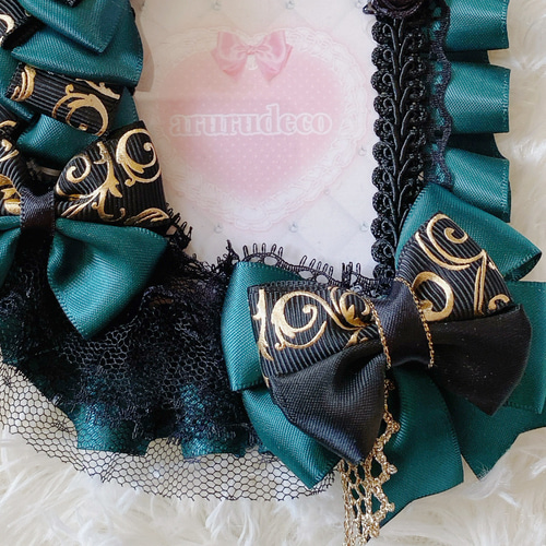 こうちゃ 硬質デコケース グリーン B8硬質ケースデコ ダークグリーン×ブラック 名刺入れ・カードケース