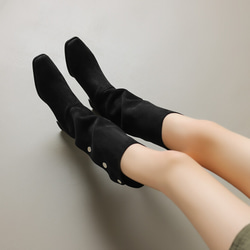 秋冬女式真皮鞋厚底鞋舒適粗跟靴子22公分-25公分#886⭐免運費⭐ 第13張的照片