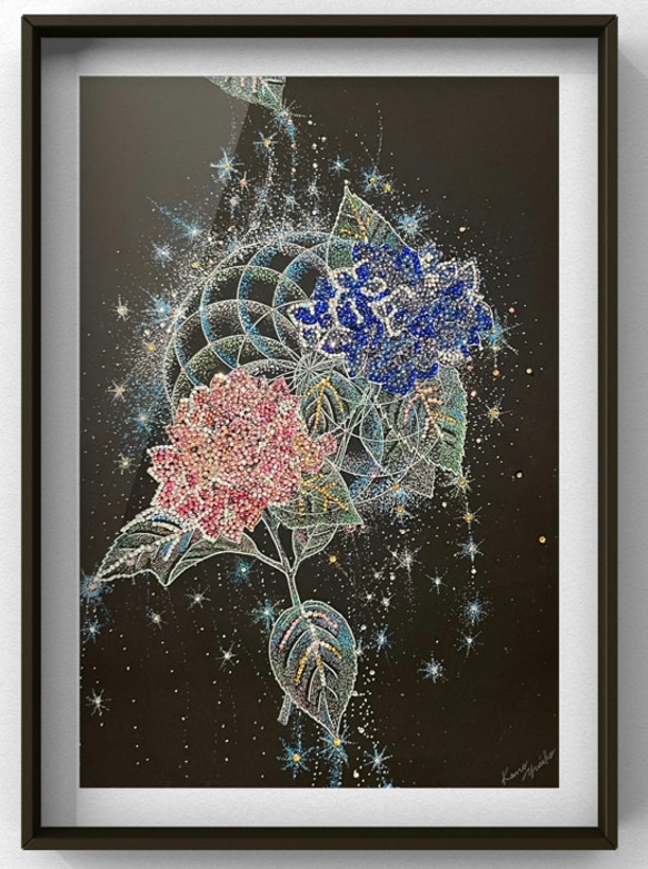 Layers of Dimensions 37 紫陽花の花と神聖幾何学模様 2枚目の画像