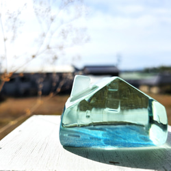 ガラスの家　置物　インテリア　銀澄ブルー 3枚目の画像