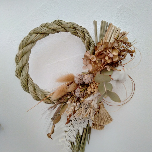 スワッグになる しめ縄 2way アンティーク 自然素材 ナチュラル 正月