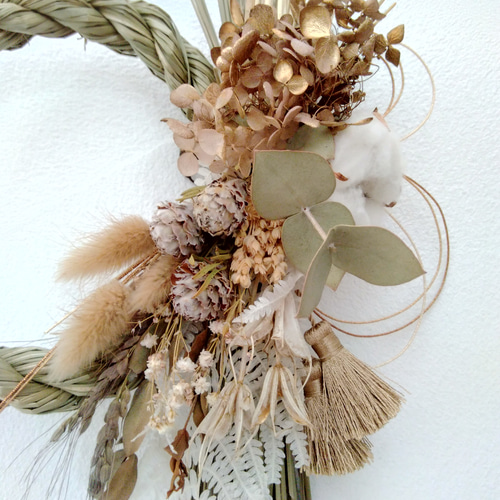 スワッグになる しめ縄 2way アンティーク 自然素材 ナチュラル 正月