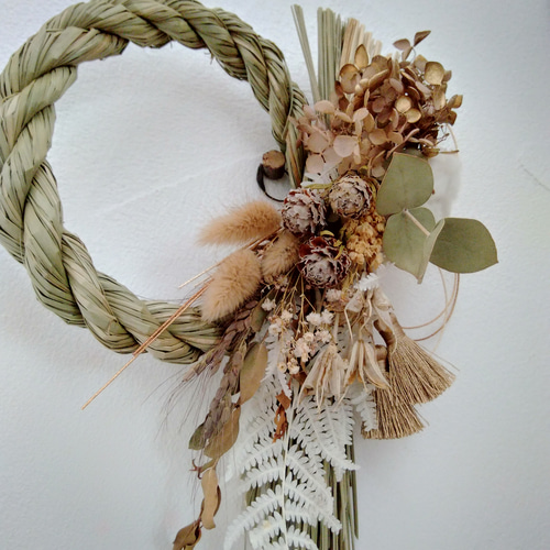 スワッグになる しめ縄 2way アンティーク 自然素材 ナチュラル 正月