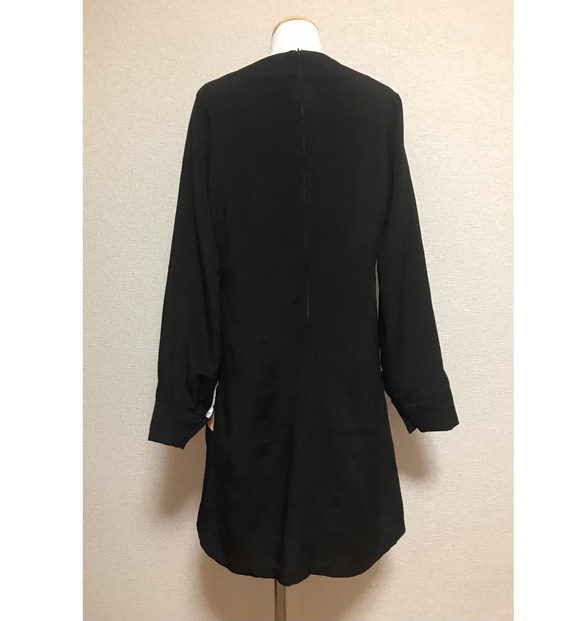 34★黒留袖★着物リメイク★Aワンピース★M★ 