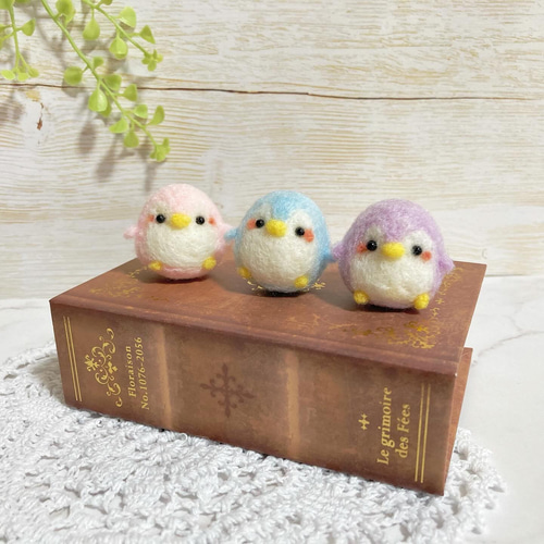 ♡羊毛フェルトのゆめかわペンギン♡ぺんぎん 名入れ おなまえ 名前