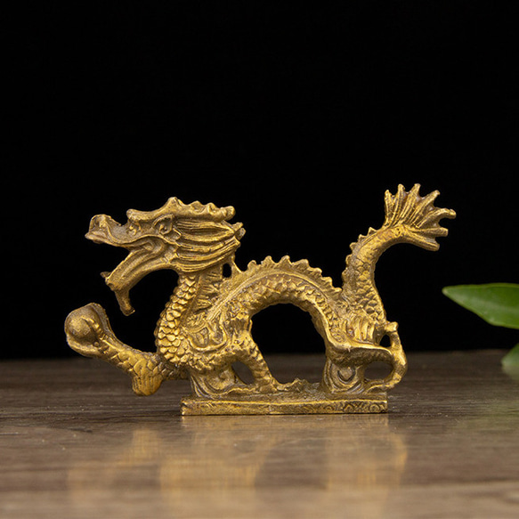 龍 置物 銅製龍の置物 玄関 風水 竜の置物 金色 黄金龍 龍神様 竜lo20 1枚目の画像