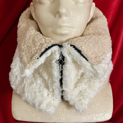 小顔効果も♪もふもふ♡ 白黒 ネックウォーマー 2枚目の画像