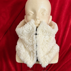 小顔効果も♪もふもふ♡ 白黒 ネックウォーマー 1枚目の画像