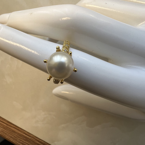 特別価格♡本真珠 南洋真珠 14KGF フリーサイズ対応 リング 指輪