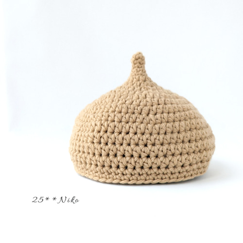 1点限り【40〜42cm】ベビー どんぐり帽子＊ニット帽 赤ちゃん 手編み 