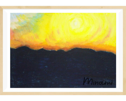 美品　カレ　ガラスアート　象の親子 夕焼けアートプリント　説明文一読お願いします 美品 カレ ガラスアート 象の親子 夕焼けアートプリント 説明文