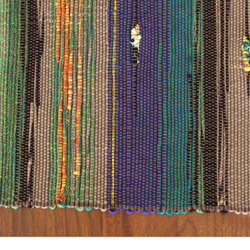 コットンウール手織りテーブルランナー　ベージュ系１/タペストリー/敷物/インテリア 5枚目の画像