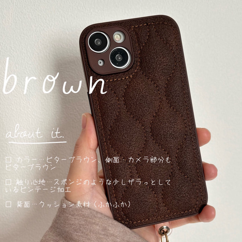 ✳︎iPhone15シリーズ対応✳︎ quilting スマホショルダー