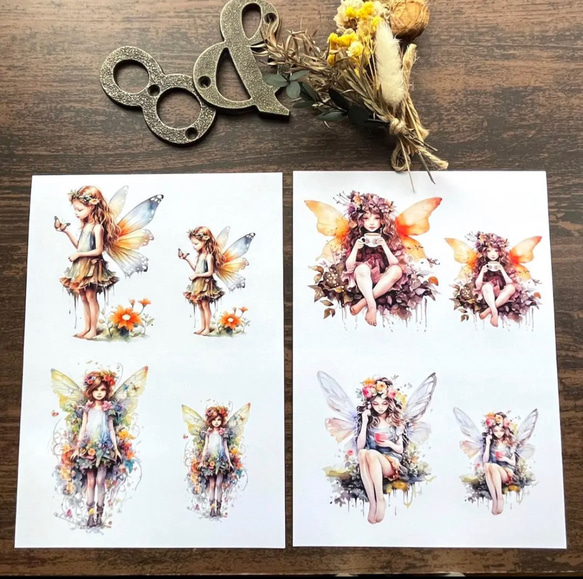【EP34】コラージュ素材 妖精 フェアリー セルフカット/32パーツ 3枚目の画像