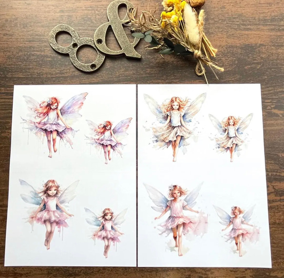 【EP34】コラージュ素材 妖精 フェアリー セルフカット/32パーツ 5枚目の画像