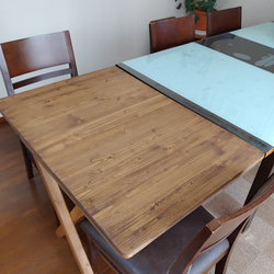 【マコ様専用】木製テーブル【折りたたみ収納可】　継ぎ足しテーブル【サイズオーダー可】※受注後作成 9枚目の画像