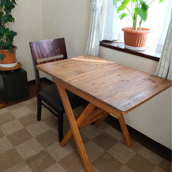 【マコ様専用】木製テーブル【折りたたみ収納可】　継ぎ足しテーブル【サイズオーダー可】※受注後作成 1枚目の画像