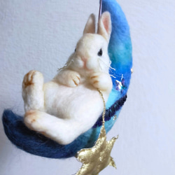 羊毛フェルト うさぎ 宇宙 地球 オーナメント 飾り 羊毛フェルト うさぎ 宇宙 地球 オーナメント 飾り