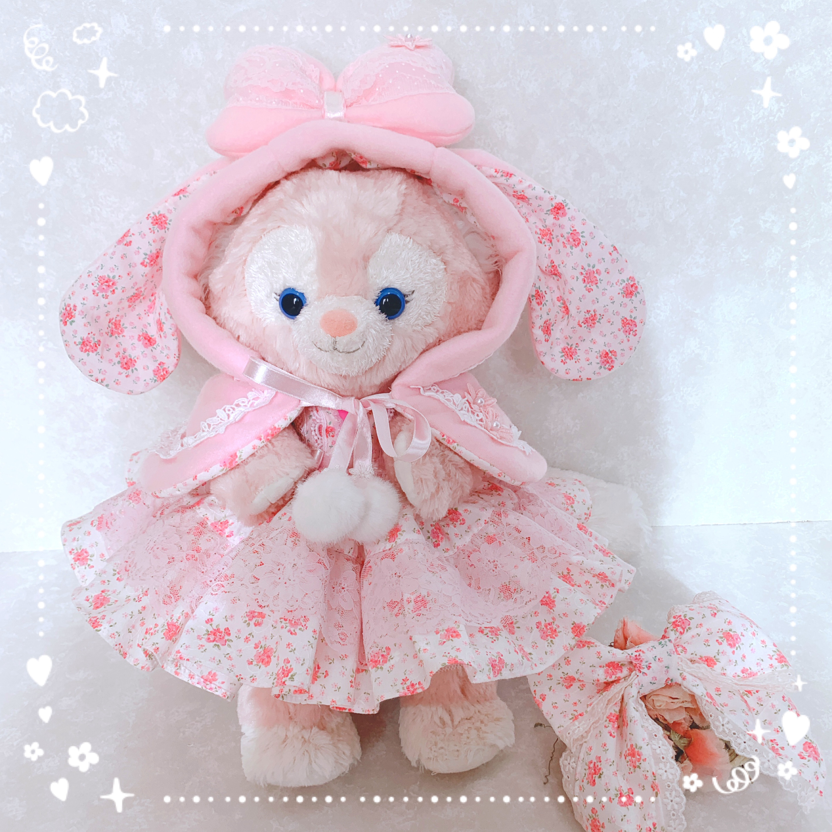 リーナベル ヘッドドレス ぬいぐるみ用 Sサイズ ピンク フリル