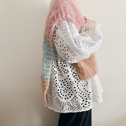 【送料無料】Hand knitted[手編み]アルパカ&モヘアのグラデーションベスト [Creema限定] 3枚目の画像