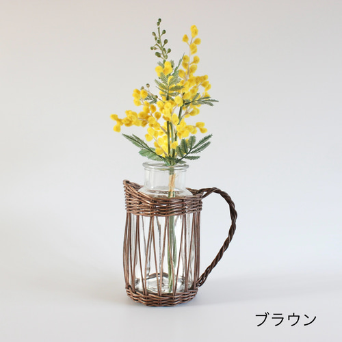 ラタンのフラワーベースMサイズ 4色から選べる♪ 花瓶【玄関・出窓