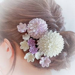 ❁︎nami様❁︎ 成人式 和装 髪飾り ヘッドドレス つまみ細工×帯重ね 015e0ba262ed92de7dc21b42d7a1a4