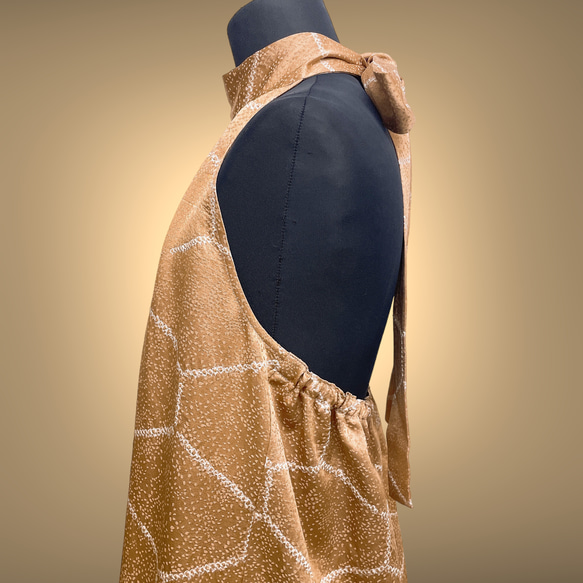 正絹 上質 ホルターワンピ 着物リメイク パーティーワンピ 和柄 演奏会 コンサート ピアノ 撮影 衣装 J51204 5枚目の画像