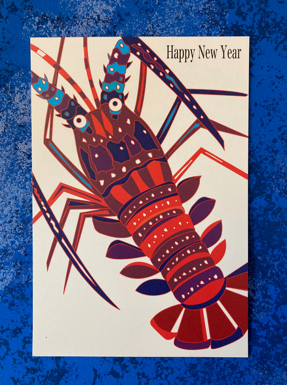 年賀状「伊勢えび」3枚セット ポストカード さかなの一週間Ⓡ 通販