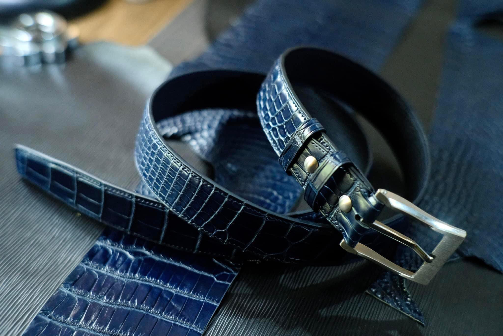 ショパール アリゲーター皮革 レザーベルト 青 15/14mm ショパール アリゲーター皮革 レザーベルト 青 15/14mm 腕時計