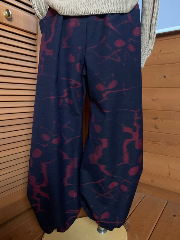 ウールのもんぺパンツ　総丈10１ｃｍ　着物リメイク 5枚目の画像